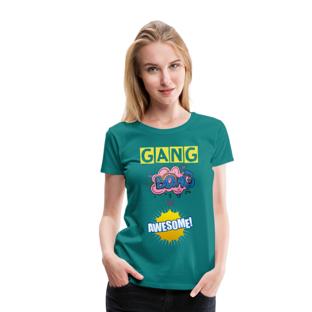 Camiseta premium mujer"gang bang" - diva blue