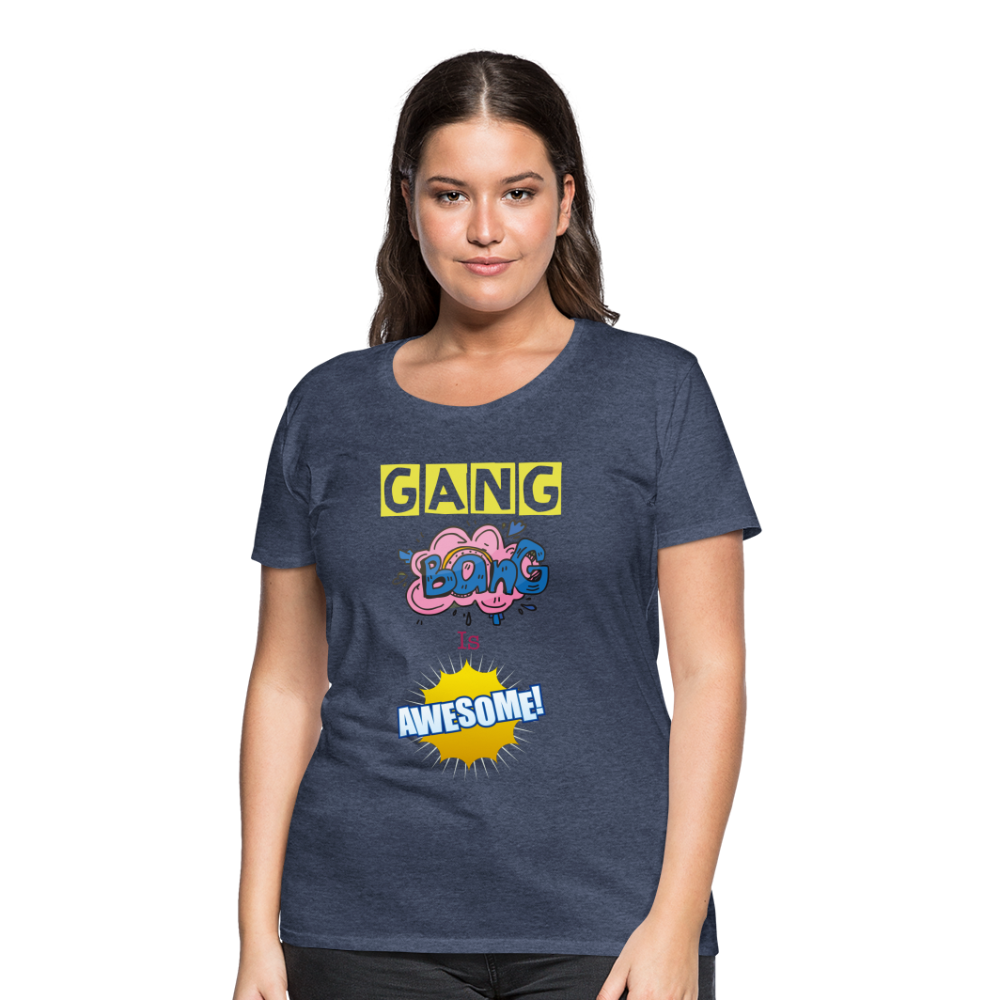 Camiseta premium mujer"gang bang" - heather blue