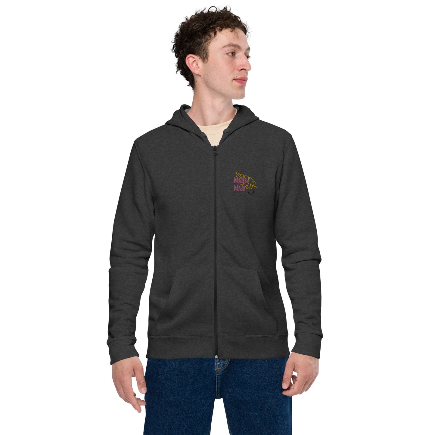Sudadera con capucha y cremallera unisex"majesmajo"