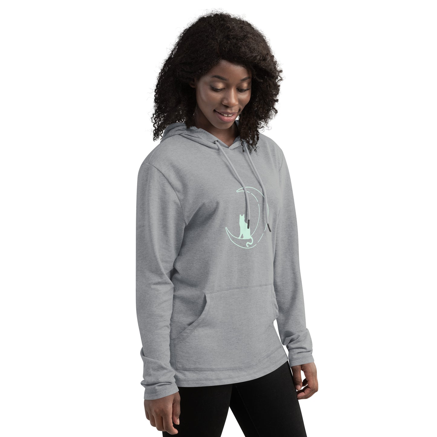 Sudadera ligera unisex"gato en la luna"
