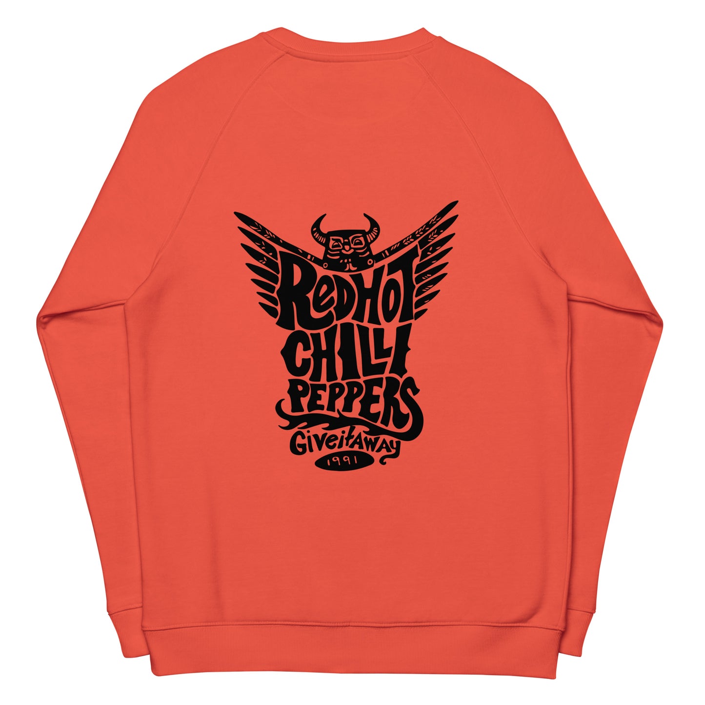Sudadera orgánica raglán unisex"Red hot chilli peppers"