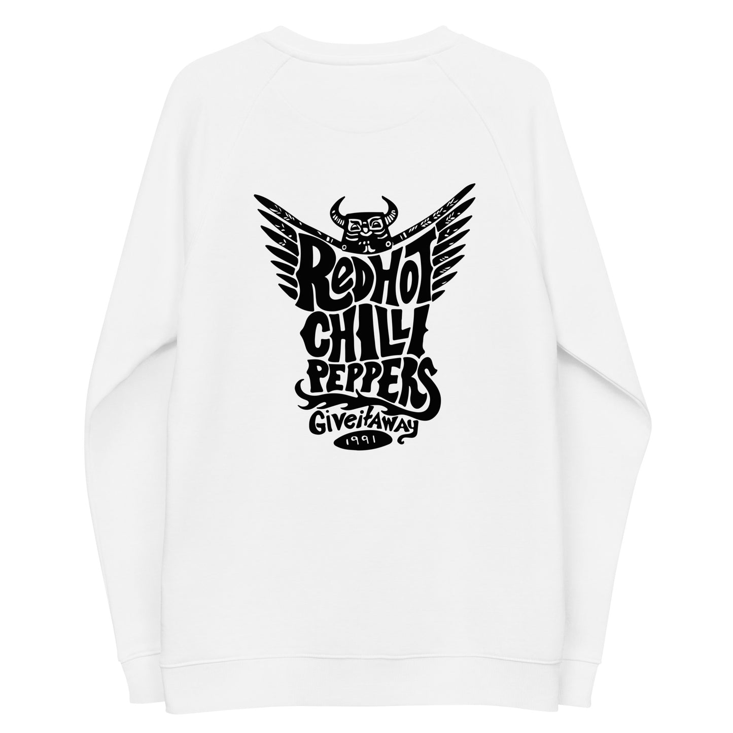 Sudadera orgánica raglán unisex"Red hot chilli peppers"