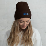 Gorro con borde vuelto"USA"