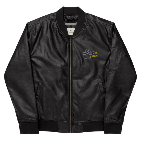 Chaqueta bomber piel vegana"majesmajo cat"