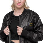 Chaqueta bomber piel vegana"majesmajo cat"