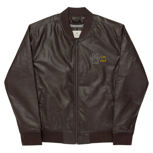 Chaqueta bomber piel vegana"majesmajo cat"
