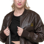 Chaqueta bomber piel vegana"majesmajo cat"