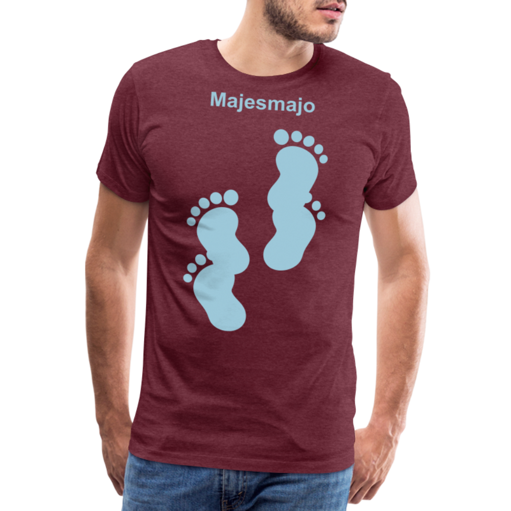 Camiseta premium hombre - rojo bordeaux salpicado