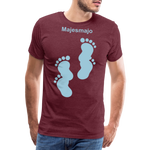 Camiseta premium hombre - rojo bordeaux salpicado