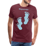 Camiseta premium hombre - rojo bordeaux salpicado