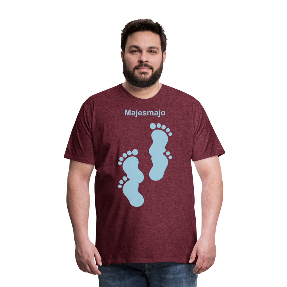 Camiseta premium hombre - rojo bordeaux salpicado