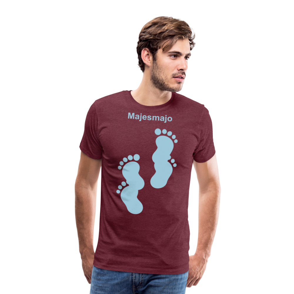Camiseta premium hombre - rojo bordeaux salpicado