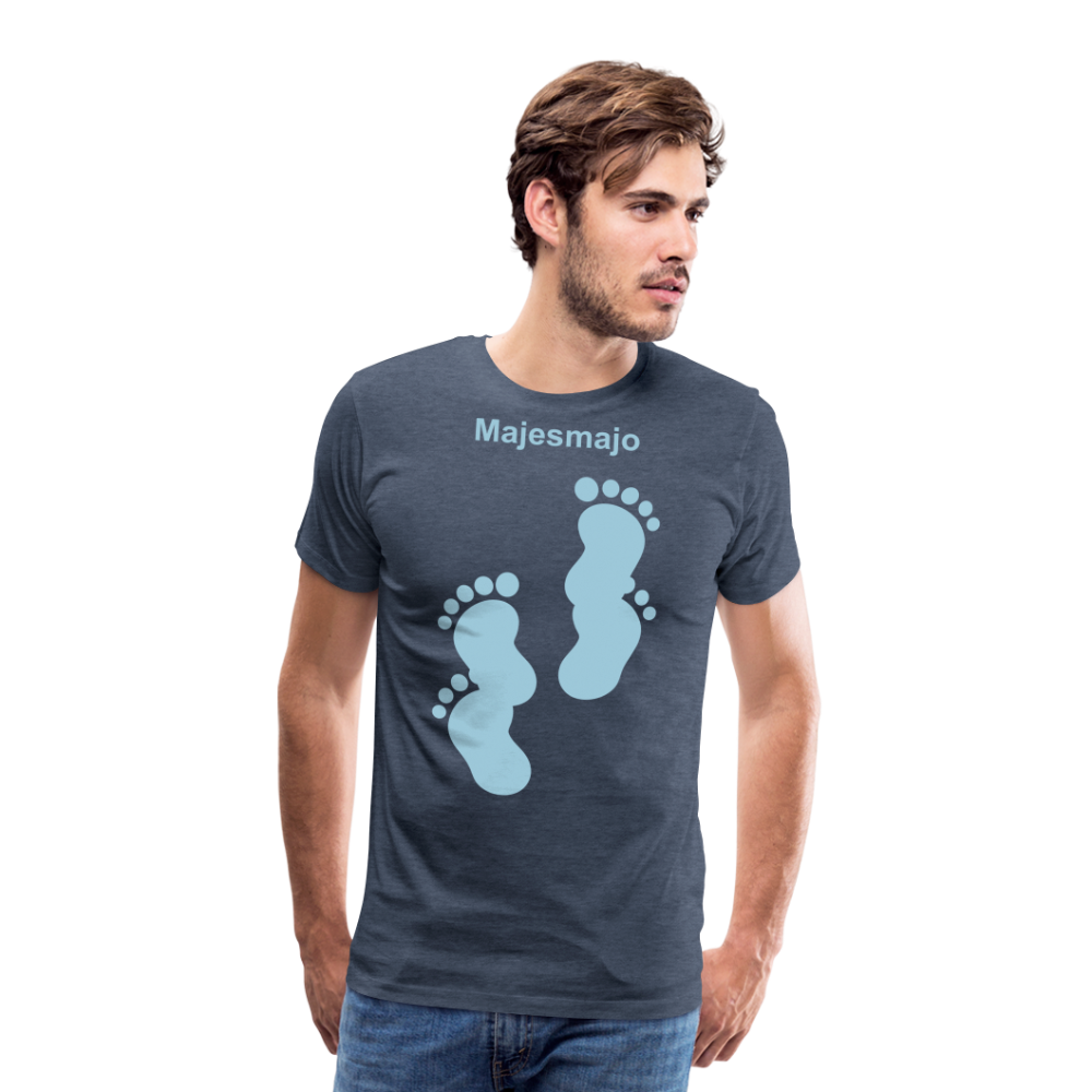 Camiseta premium hombre - azul jaspeado