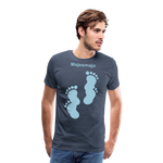 Camiseta premium hombre - azul jaspeado