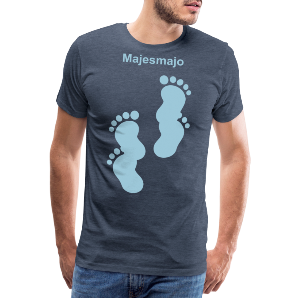 Camiseta premium hombre - azul jaspeado
