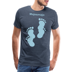 Camiseta premium hombre - azul jaspeado