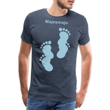 Camiseta premium hombre - azul jaspeado