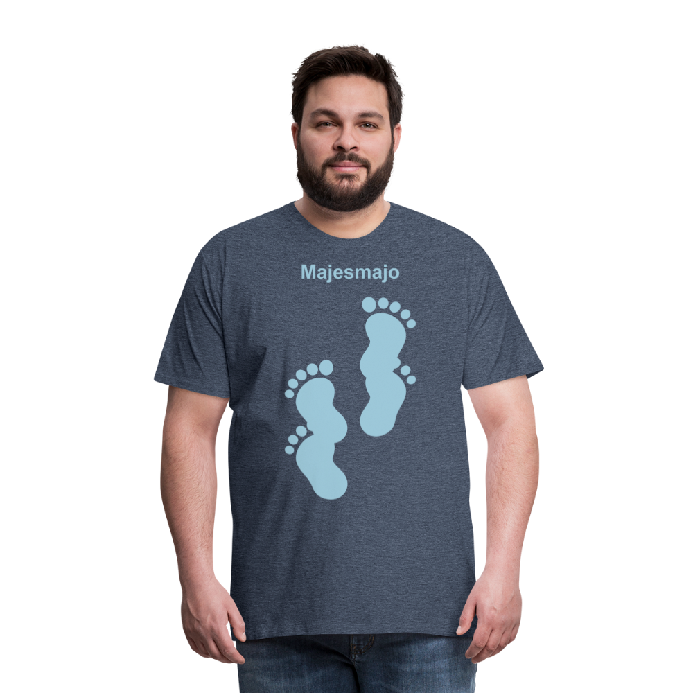 Camiseta premium hombre - azul jaspeado
