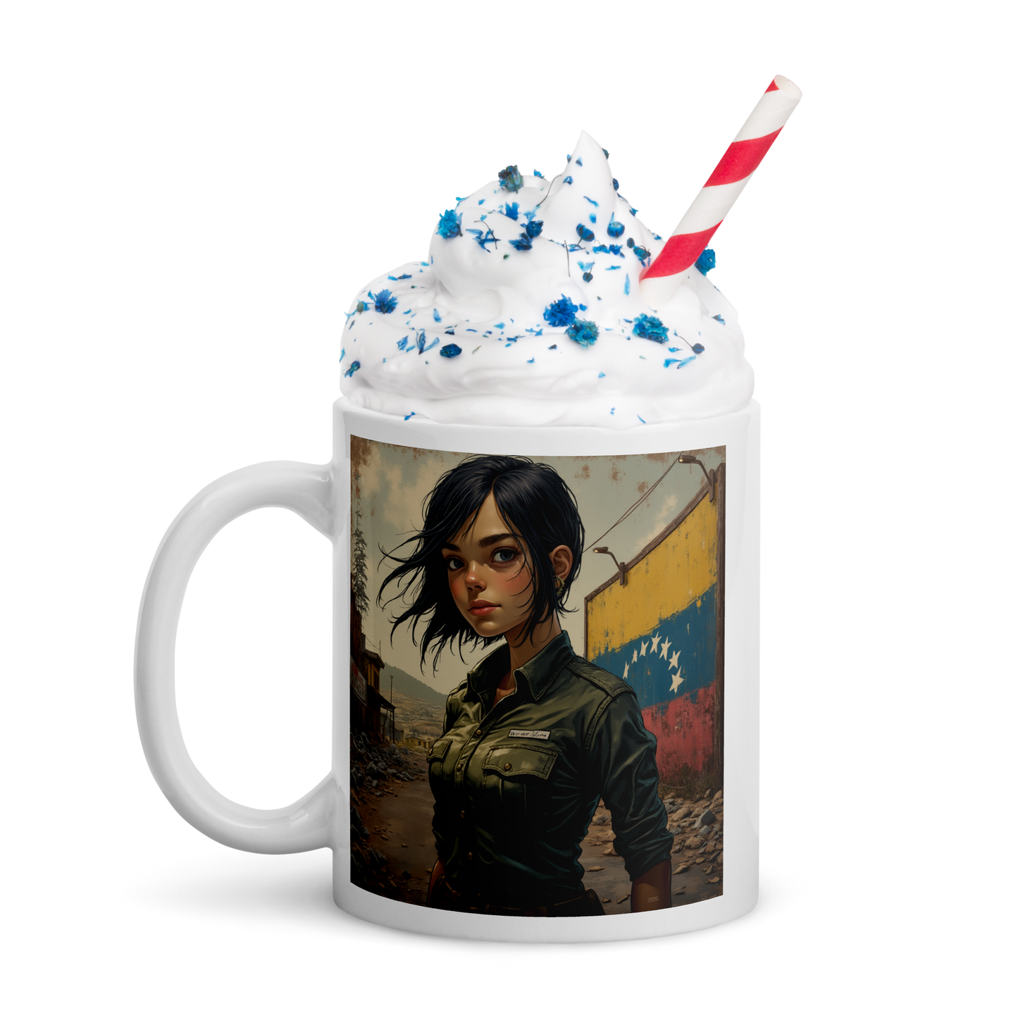 Taza blanca brillante