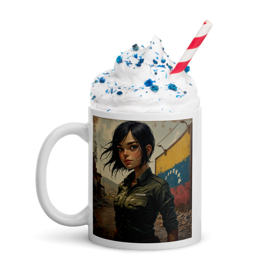 Taza blanca brillante