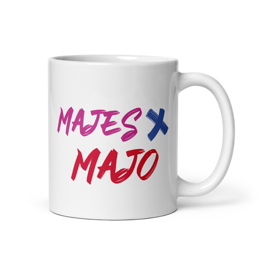 Taza blanca brillante