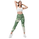 Leggings mit überkreuzter Taille und Taschen"MJM floral"