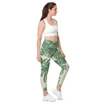 Leggings mit überkreuzter Taille und Taschen"MJM floral"