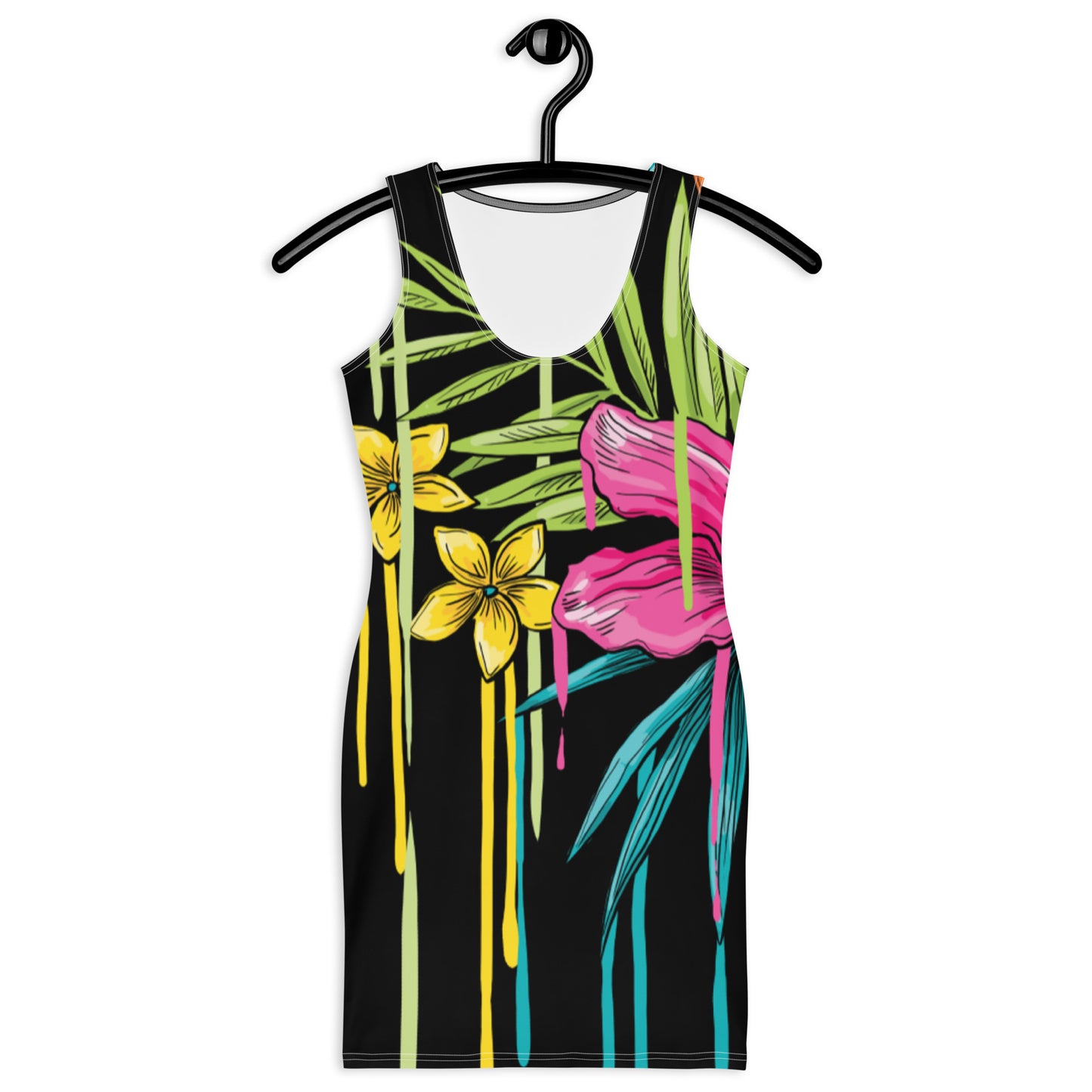 Vestido para sublimación cortado y cosido"floaral black"