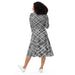 Vestido midi con manga larga all over