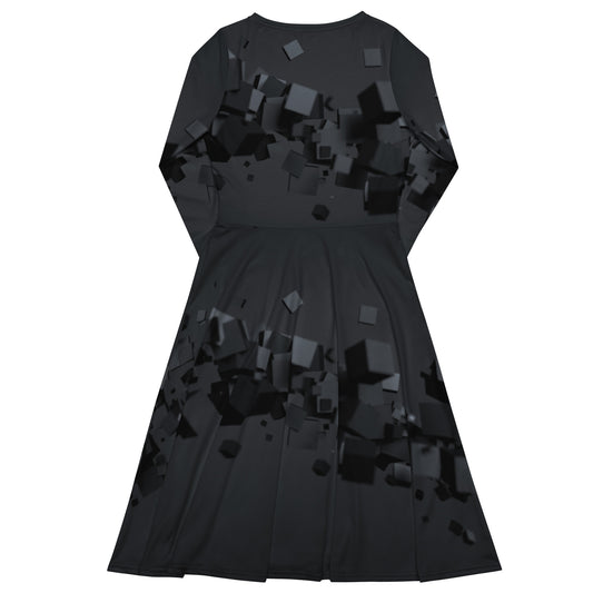 Vestido midi con manga larga all over"Villahe"