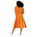 Vestido midi con manga larga all over