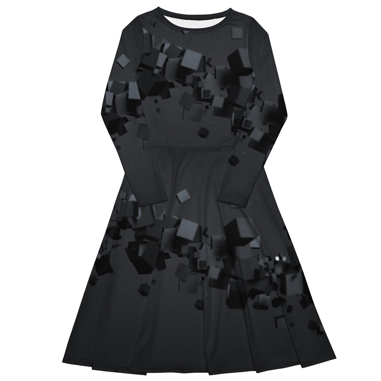 Vestido midi con manga larga all over"Villahe"