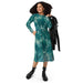 Vestido midi con manga larga all over