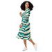 Vestido midi con manga larga all over