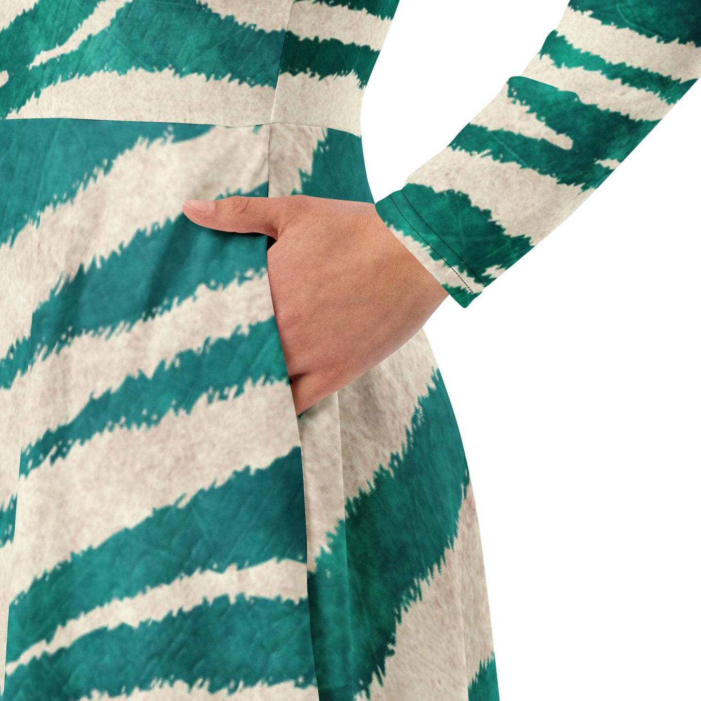 Vestido midi con manga larga all over"Ormoc"