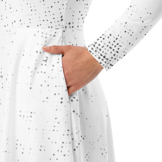 Vestido midi con manga larga all over"Oita"