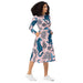 Vestido midi con manga larga all over