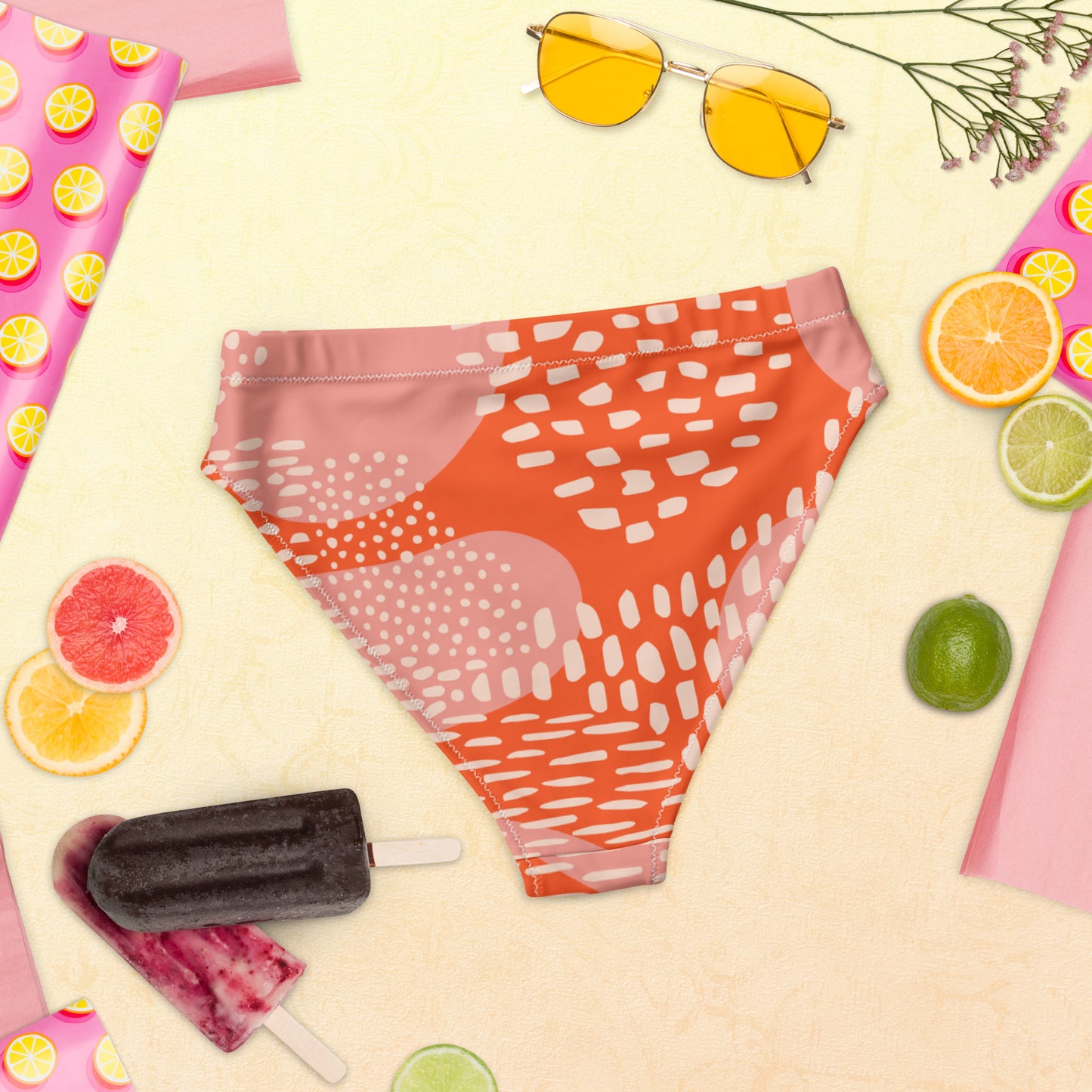 Braguita bikini reciclada talle alto all over"Chandi"