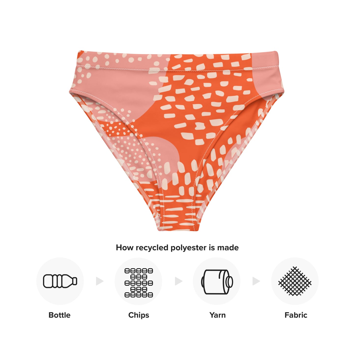 Braguita bikini reciclada talle alto all over"Chandi"