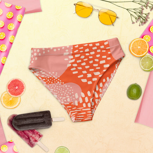 Braguita bikini reciclada talle alto all over"Chandi"