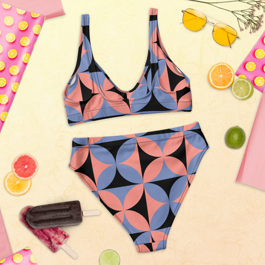 Bikini reciclado talle alto all over"jiang"