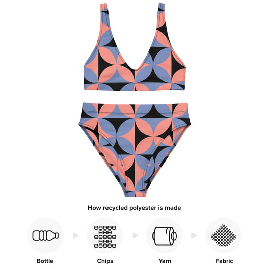 Bikini reciclado talle alto all over"jiang"