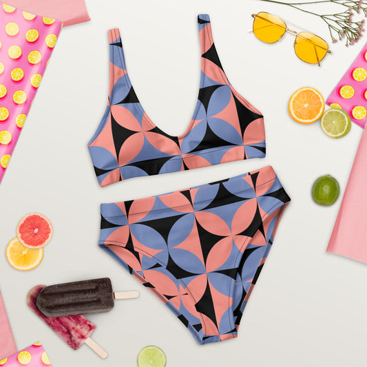 Bikini reciclado talle alto all over"jiang"
