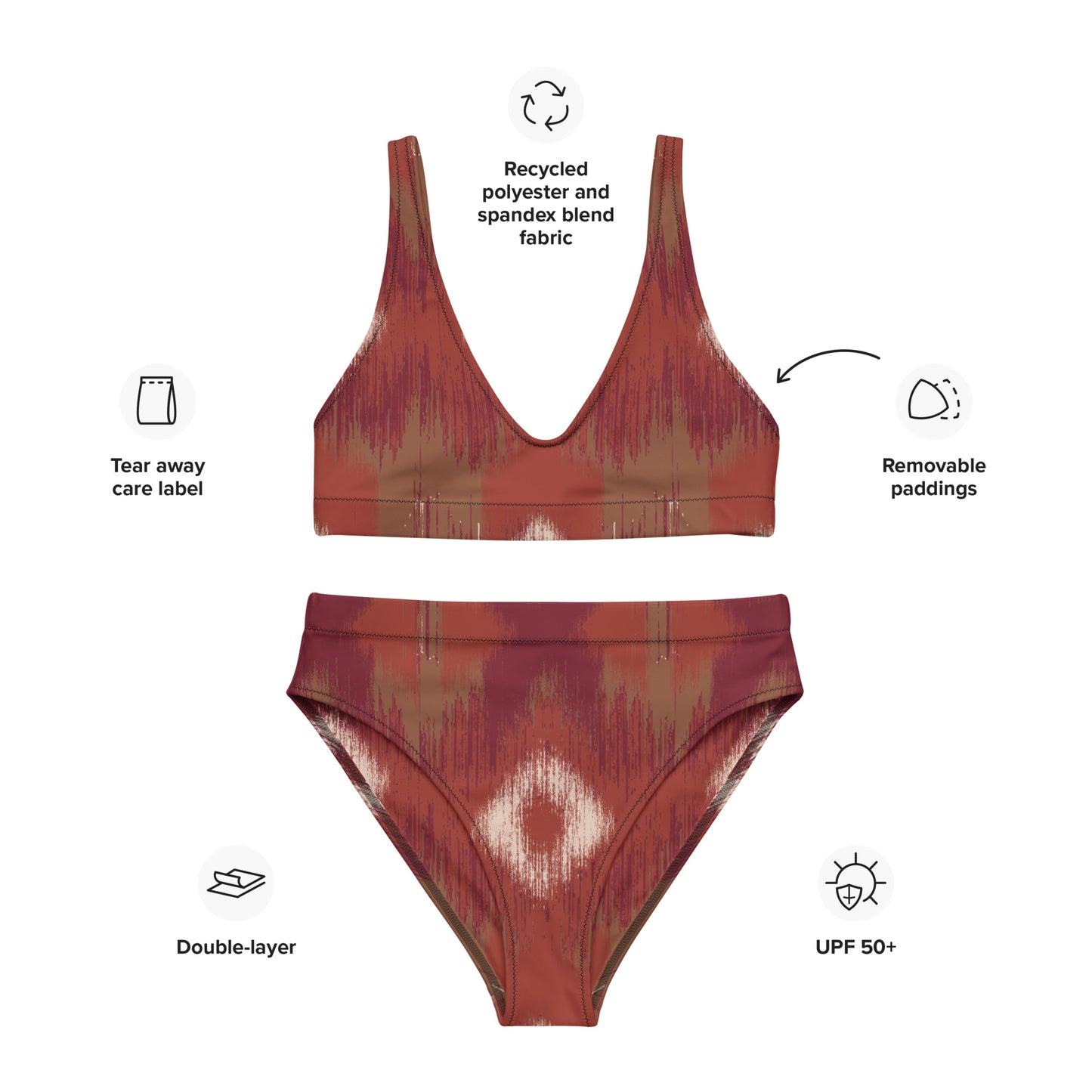 Bikini reciclado talle alto all over"style"