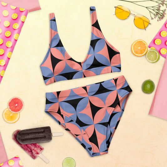 Bikini reciclado talle alto all over"jiang"
