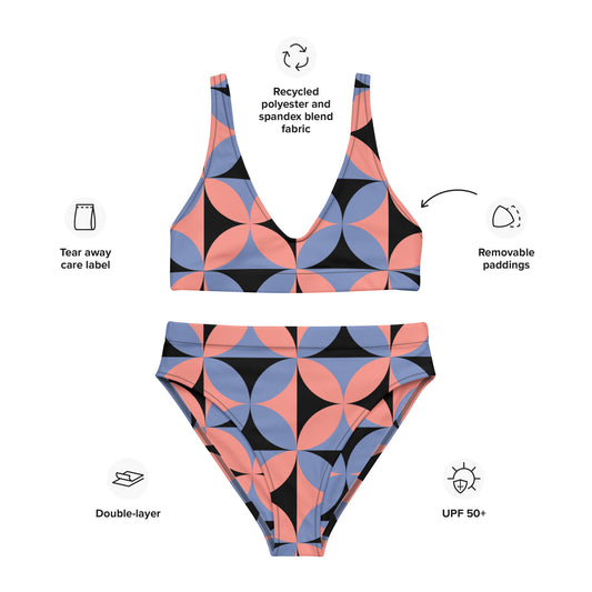 Bikini reciclado talle alto all over"jiang"