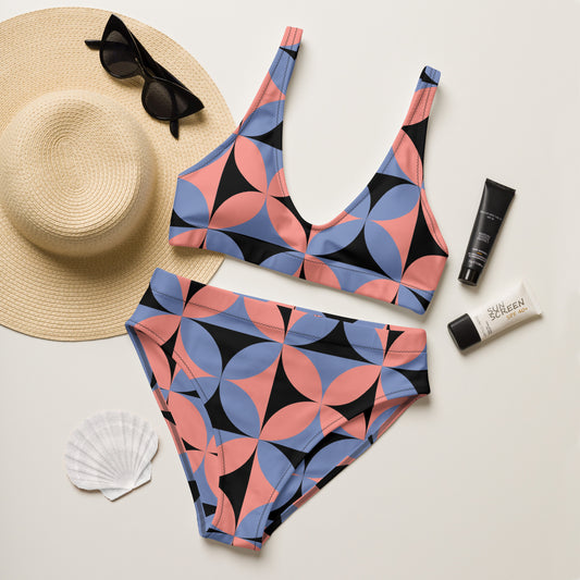 Bikini reciclado talle alto all over"jiang"