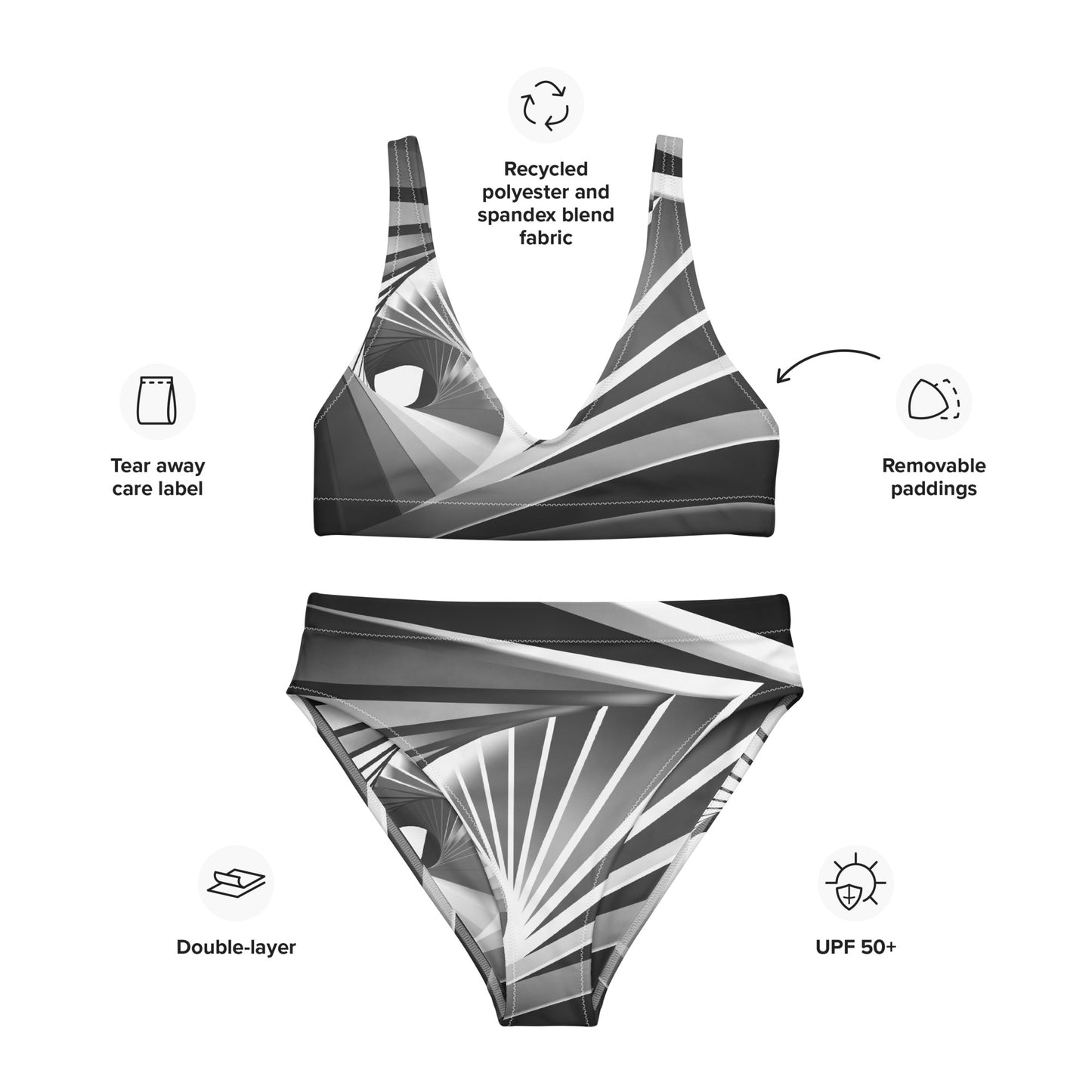 Bikini reciclado talle alto all over"Jyväs"