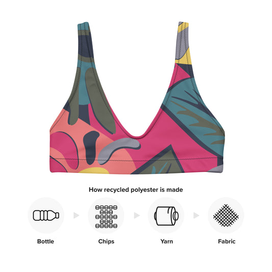 Sujetador bikini reciclado con relleno all over"Jiamu"