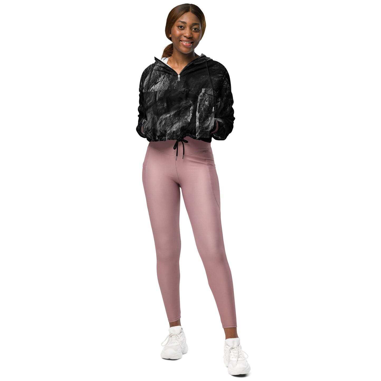 Cortavientos crop para mujer"carbon"